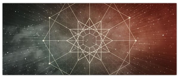 Tablou - Dodecagrama cosmică (120x50 cm)