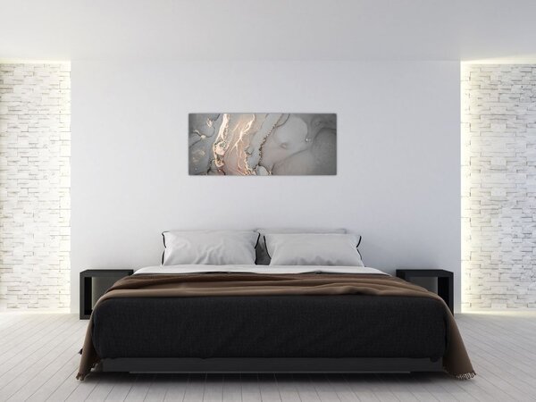 Tablou - Marmură gri-auriu (120x50 cm)