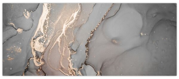 Tablou - Marmură gri-auriu (120x50 cm)