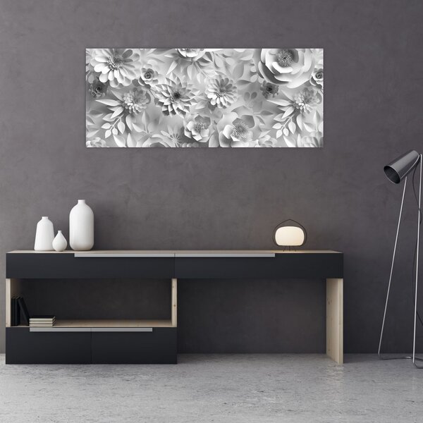 Tablou - Flori albe (120x50 cm)