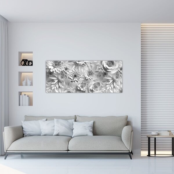 Tablou - Flori albe (120x50 cm)