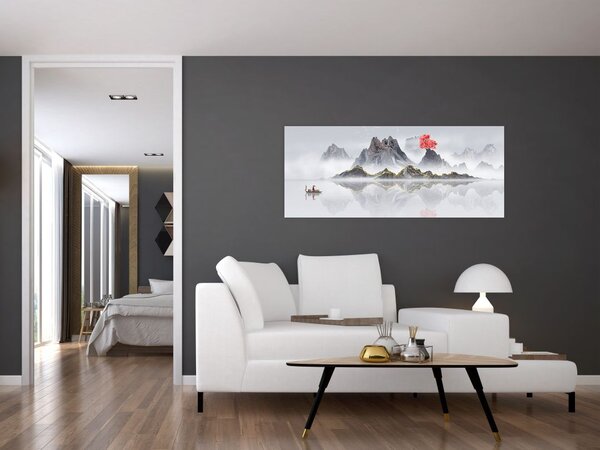 Tablou - Munții în ceață (120x50 cm)