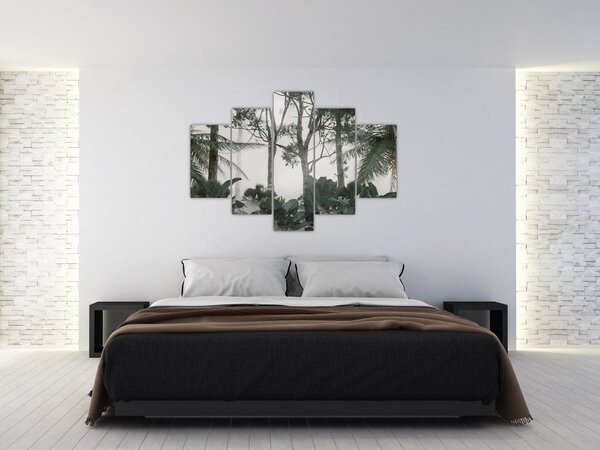 Tablou - Jungla în ceața dimineții (150x105 cm)