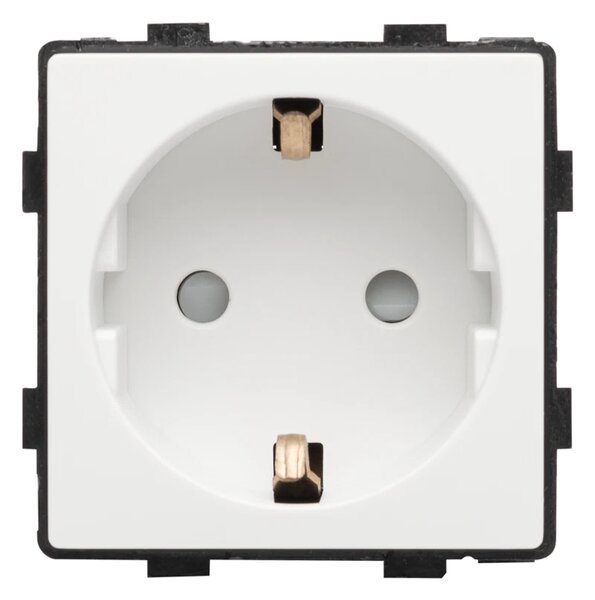 Modul Priză Schuko Pulsar Touch NS 16A 230V Alb Încastrat - Design Modern Elegant pentru Sisteme Modulare Electrice, Calitate Premium, IP20