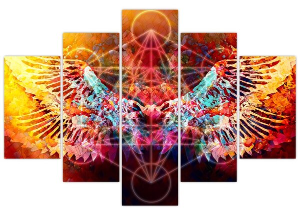 Tablou - Merkaba cu aripi, abstracție (150x105 cm)