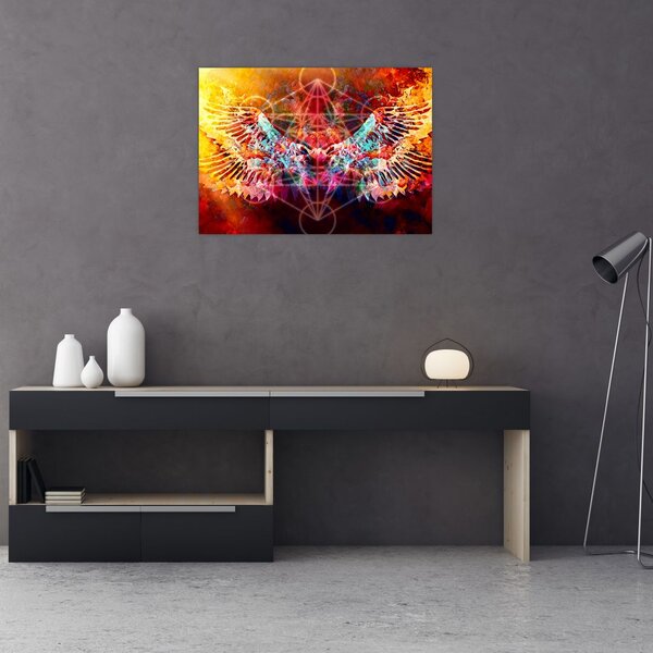 Tablou - Merkaba cu aripi, abstracție (70x50 cm)
