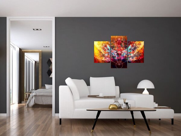 Tablou - Merkaba cu aripi, abstracție (90x60 cm)