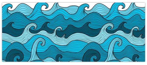 Tablou - Marea, abstracție (120x50 cm)