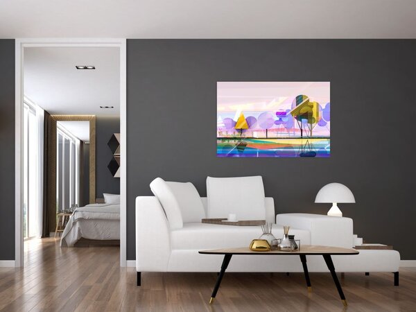 Tablou - Peisaj, abstracție (90x60 cm)