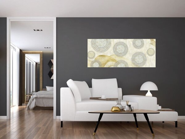Tablou - Abstract, cercuri de marmură (120x50 cm)