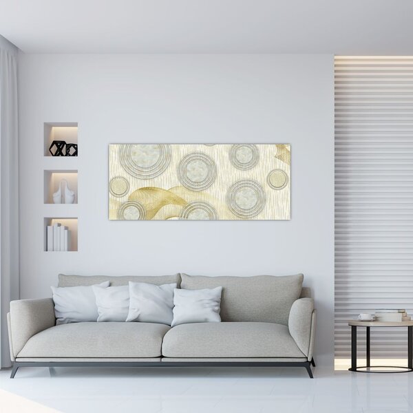 Tablou - Abstract, cercuri de marmură (120x50 cm)