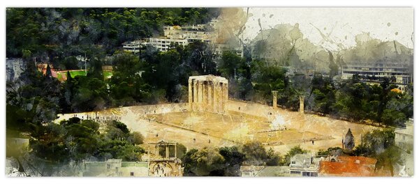 Tablou - Templul lui Zeus, Atena, Grecia (120x50 cm)