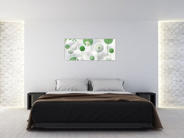 Tablou - Flori în cercuri (120x50 cm)