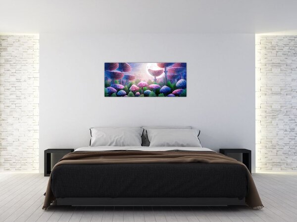 Tablou - Ciuperci sub lună plină (120x50 cm)