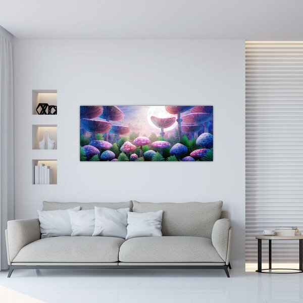 Tablou - Ciuperci sub lună plină (120x50 cm)