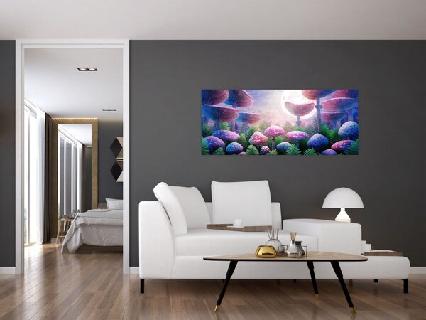 Tablou - Ciuperci sub lună plină (120x50 cm)