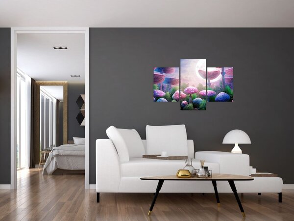 Tablou - Ciuperci sub lună plină (90x60 cm)