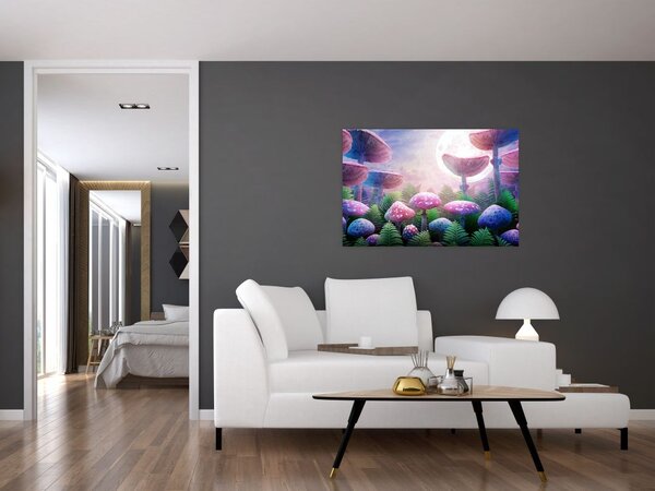 Tablou - Ciuperci sub lună plină (90x60 cm)