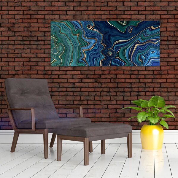 Tablou - Marmură verde- albastru (120x50 cm)