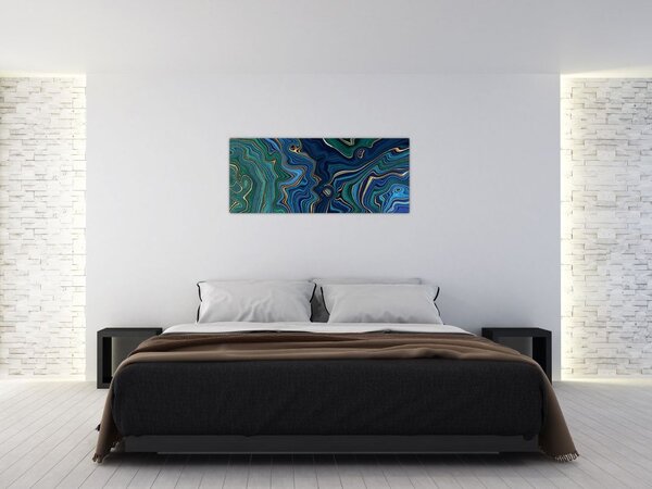 Tablou - Marmură verde- albastru (120x50 cm)