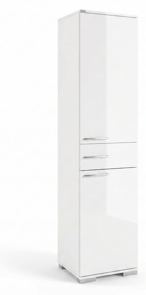Dulap Multifunctional Adore Diamond, 2 usi, 1 sertar, Alb Lucios, 45x187x40 cm