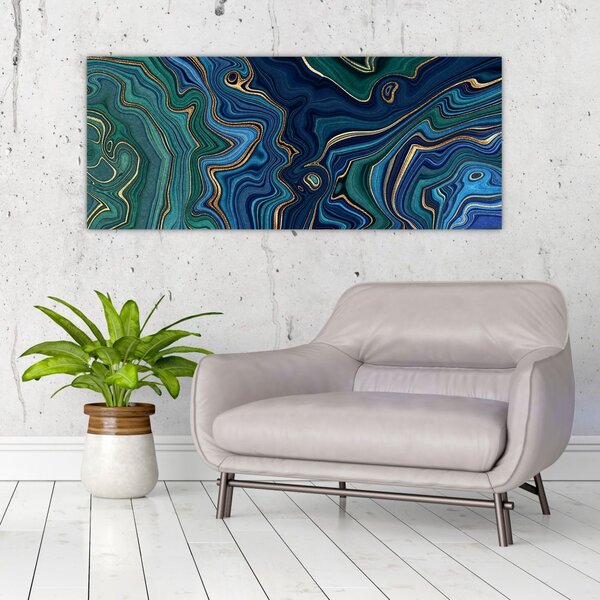 Tablou - Marmură verde- albastru (120x50 cm)