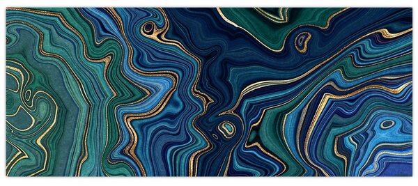 Tablou - Marmură verde- albastru (120x50 cm)