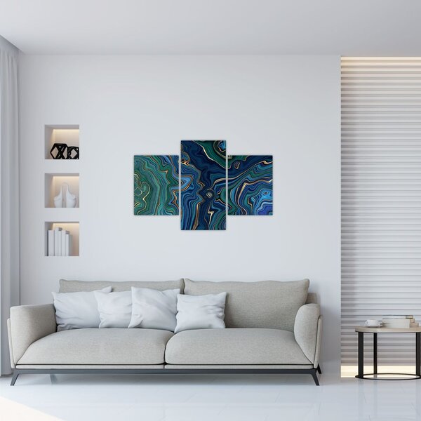 Tablou - Marmură verde- albastru (90x60 cm)