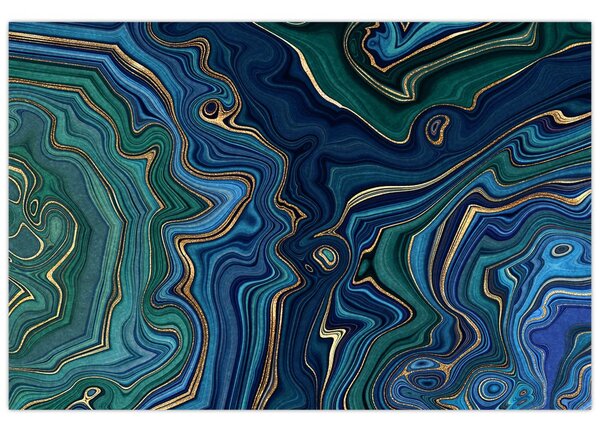 Tablou - Marmură verde- albastru (90x60 cm)