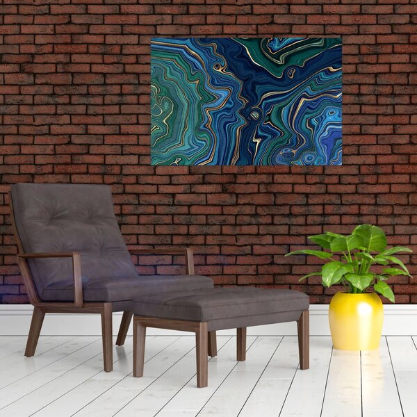 Tablou - Marmură verde- albastru (90x60 cm)