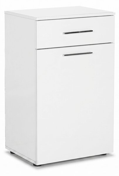 Dulap Baie cu cos de rufe Adore Diamond Mini, sertar, Alb Lucios, 52x83x38 cm