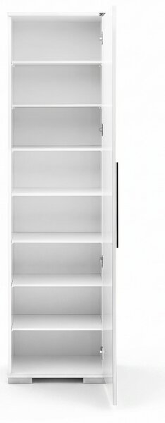Dulap Multifunctional Adore Diamond, 8 rafturi, Usa reversibila, Alb, 50x187x35 cm