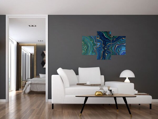Tablou - Marmură verde- albastru (90x60 cm)