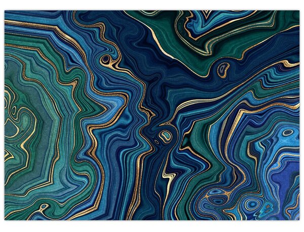 Tablou - Marmură verde- albastru (70x50 cm)