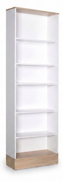 Bibliotecă Adore Base cu 6 Rafturi, Alb, 60x197x26 cm