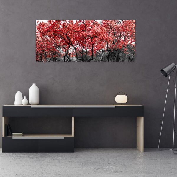 Tablou - Copacii roșii, Central Park, New York (120x50 cm)
