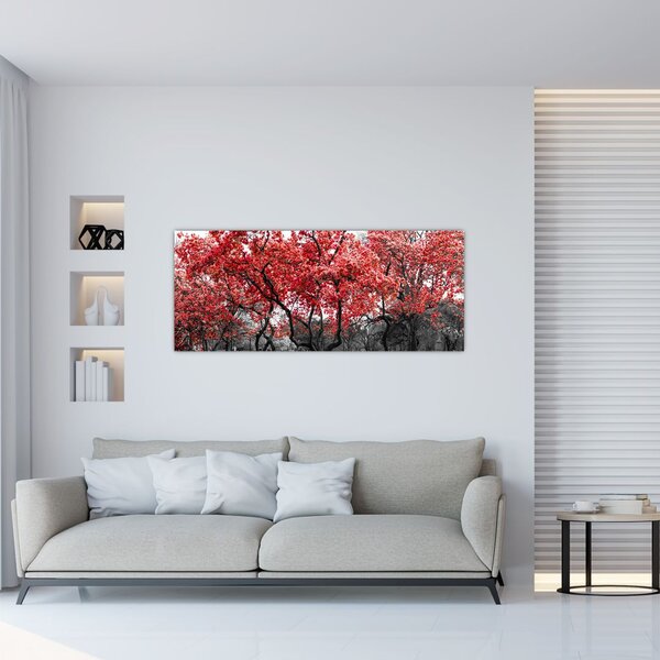 Tablou - Copacii roșii, Central Park, New York (120x50 cm)