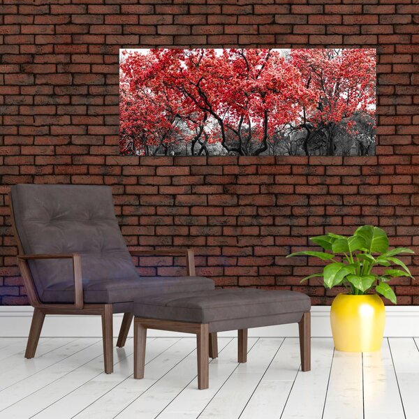 Tablou - Copacii roșii, Central Park, New York (120x50 cm)