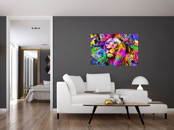 Tablou - 3D imaginea leului (90x60 cm)