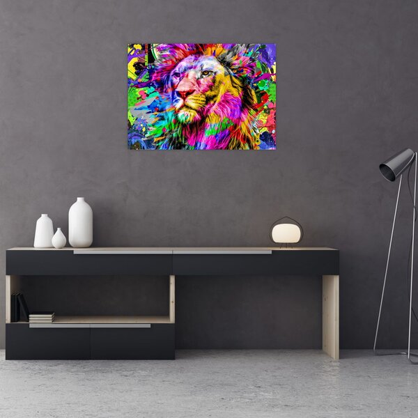 Tablou - 3D imaginea leului (70x50 cm)