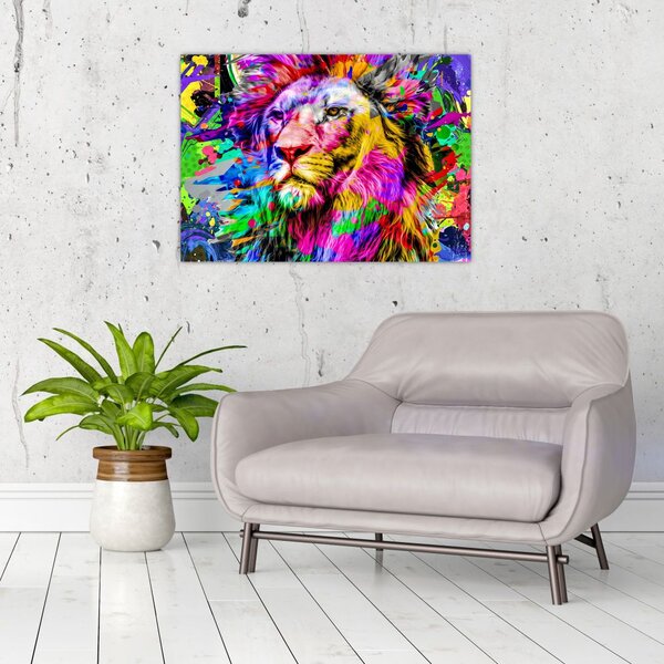 Tablou - 3D imaginea leului (70x50 cm)