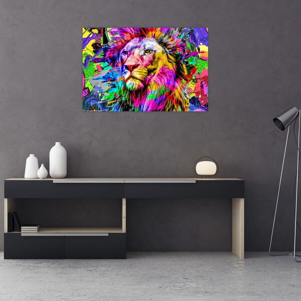 Tablou - 3D imaginea leului (90x60 cm)