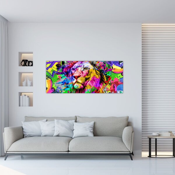 Tablou - 3D imaginea leului (120x50 cm)