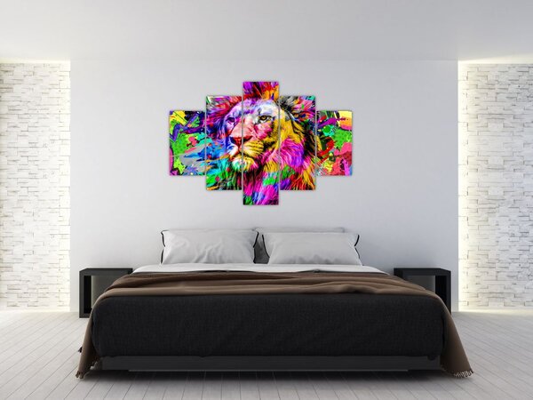 Tablou - 3D imaginea leului (150x105 cm)