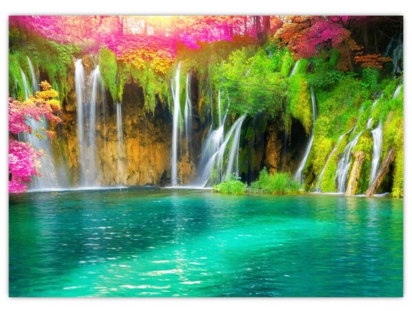 Tablou - Cascada, Lacurile Plitvice, Croația (70x50 cm)