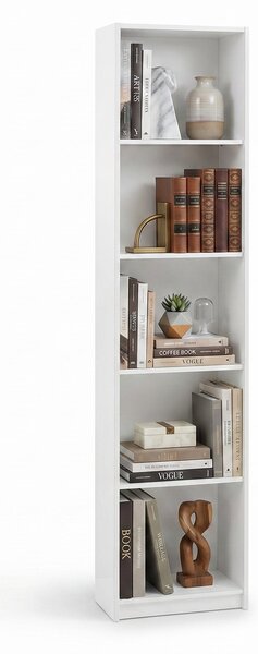 Biblioteca Adore Vargas, 5 Rafturi, Alb - Natural, 43x182x26 cm
