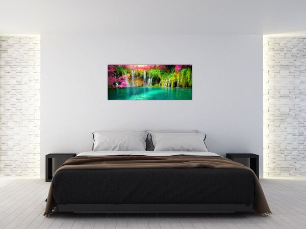 Tablou - Cascada, Lacurile Plitvice, Croația (120x50 cm)