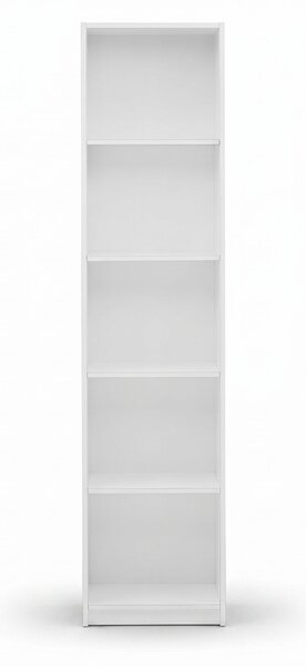 Biblioteca Adore Vargas, 5 Rafturi, Alb - Natural, 43x182x26 cm