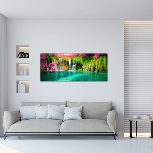 Tablou - Cascada, Lacurile Plitvice, Croația (120x50 cm)
