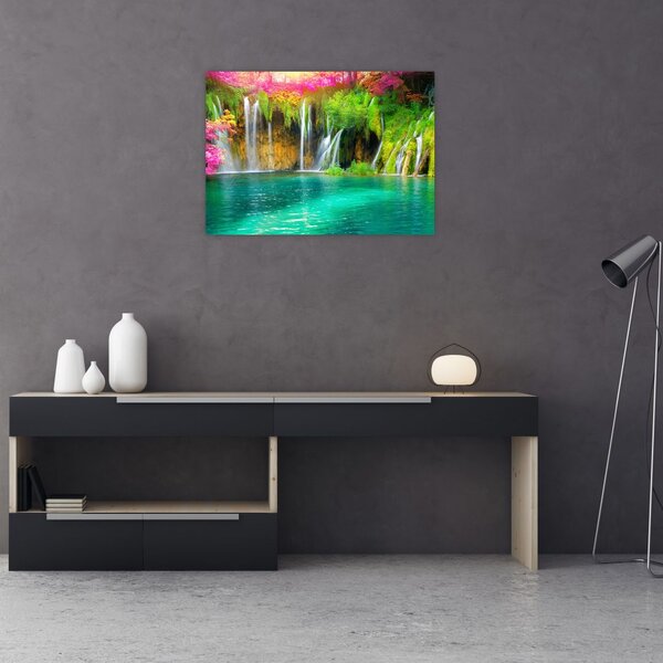 Tablou - Cascada, Lacurile Plitvice, Croația (70x50 cm)
